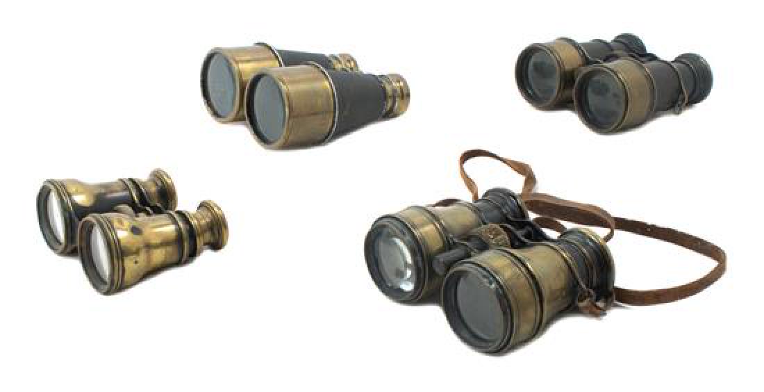 * A Group of Four Brass Binoculars Width of widest 4 (1 of 1)