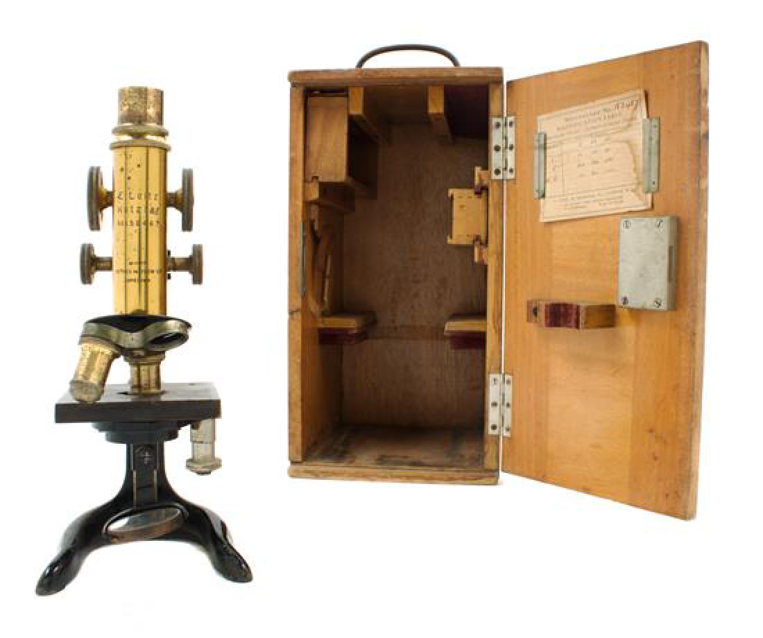 * A German Brass and Black Lacquered Microscope Height (1 of 2)