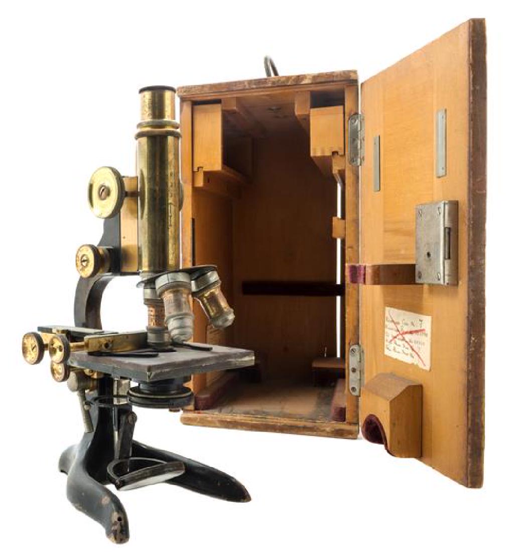 * A German Brass and Black Lacquered Microscope Height (1 of 1)