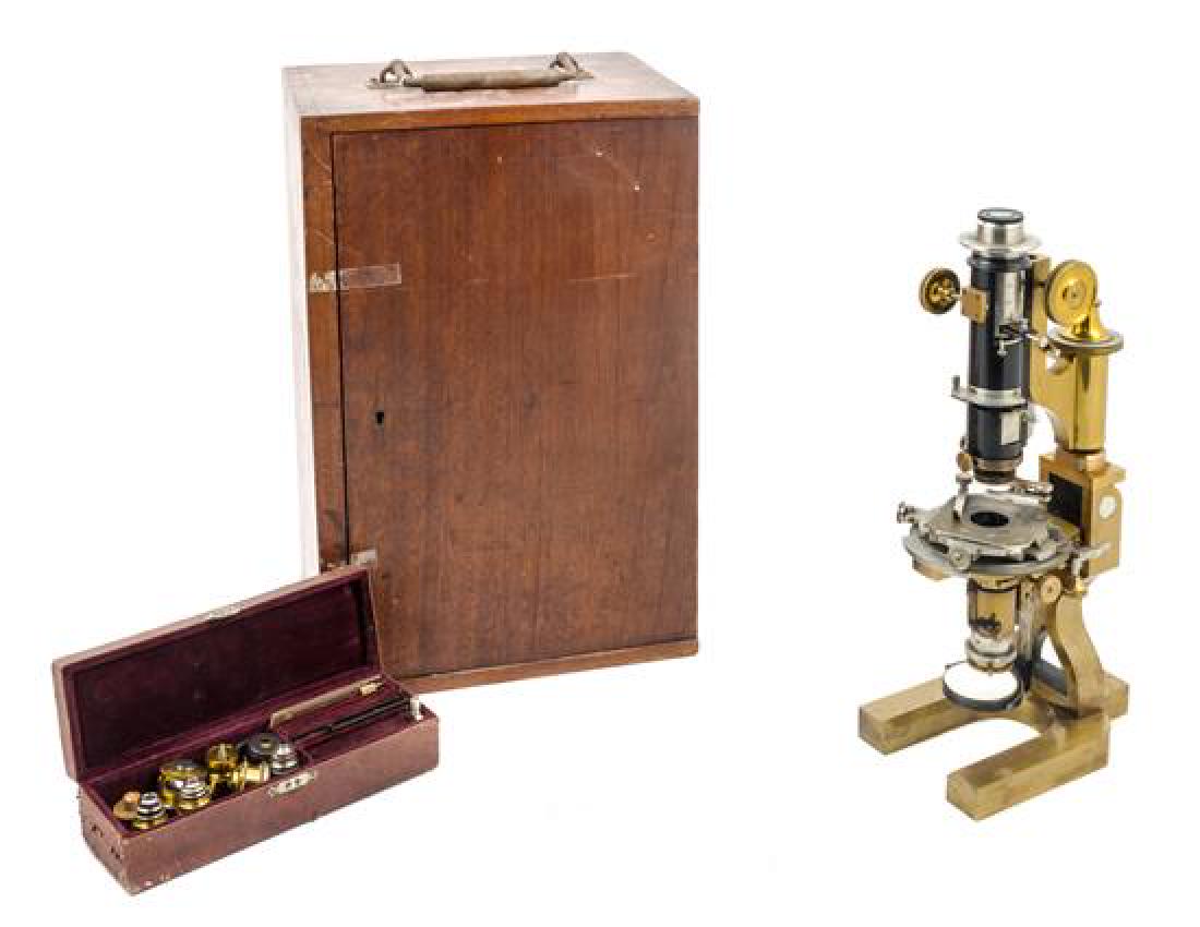 * A German Brass and Black Lacquered Microscope Height (1 of 1)