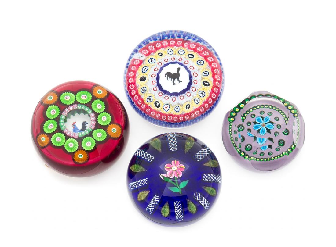 * A Group of Four Glass Paperweights, including (1 of 1)