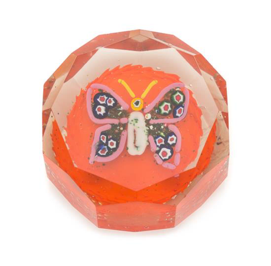 * A Millefiori Glass Butterfly Paperweight Diameter 3 (1 of 1)