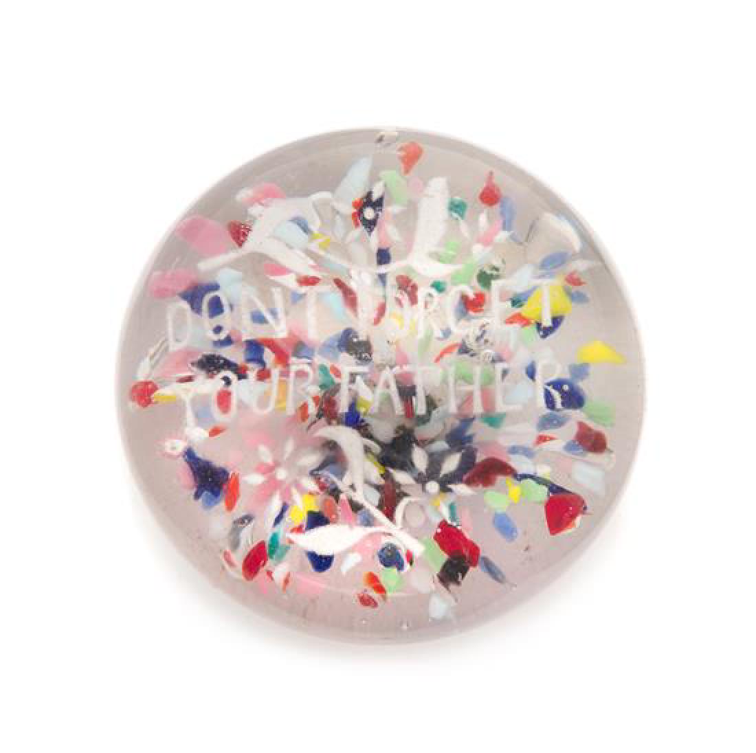 * An Antique American Frit Motto Paperweight Diameter 3 (1 of 1)