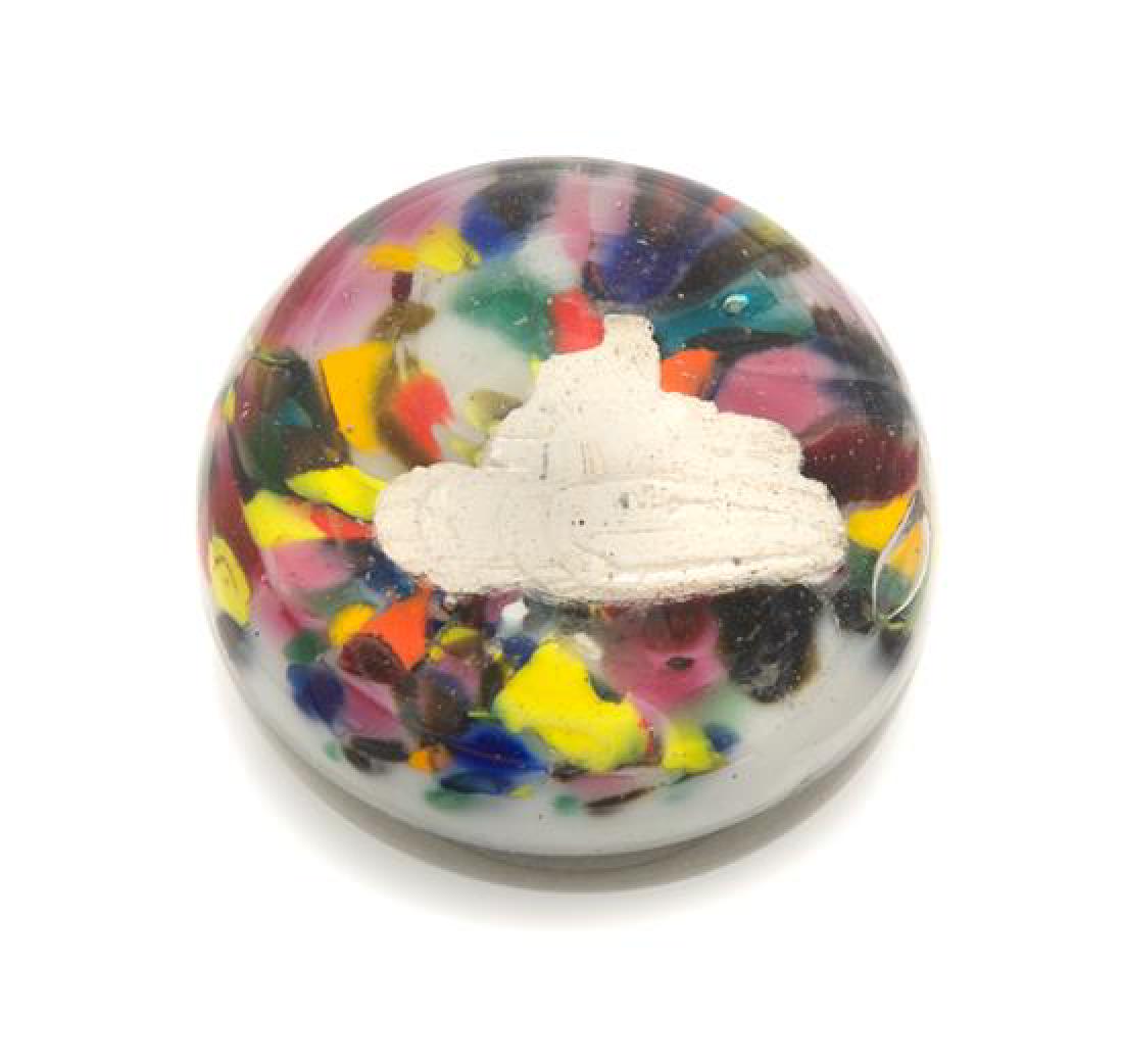 * An Antique Tank Sulphide Paperweight Diameter 2 3/4 (1 of 1)