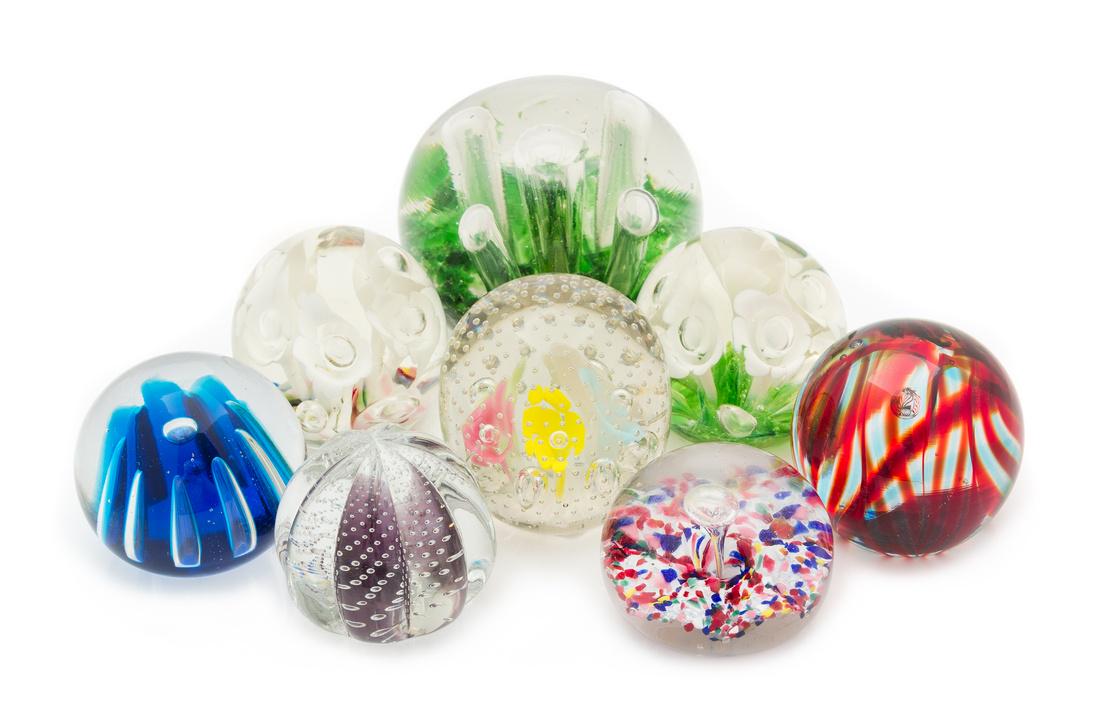 * A Collection of Glass Paperweights Diameter of (1 of 1)