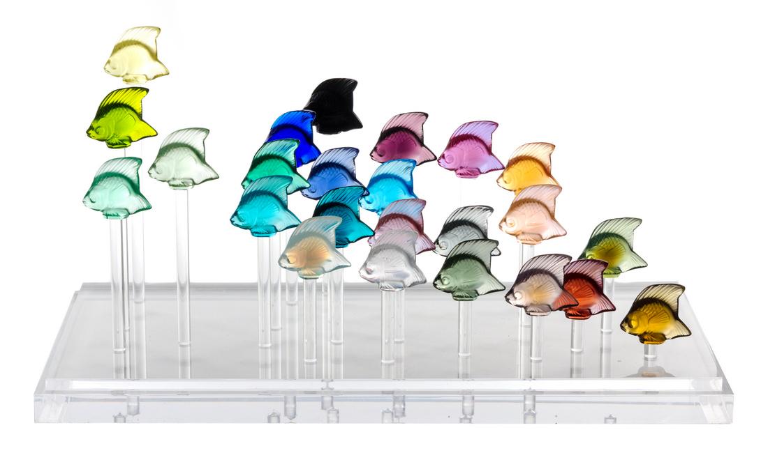 Lalique, , an aquarium, with twenty-four colored glass (1 of 1)