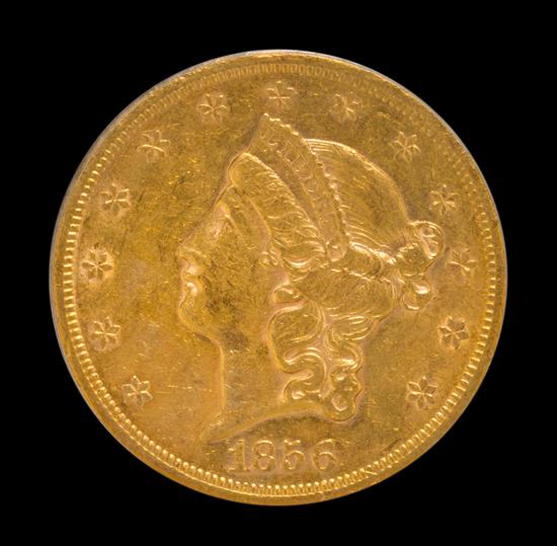 A United States 1856-S Liberty Head $20 Gold Coin (1 of 3)