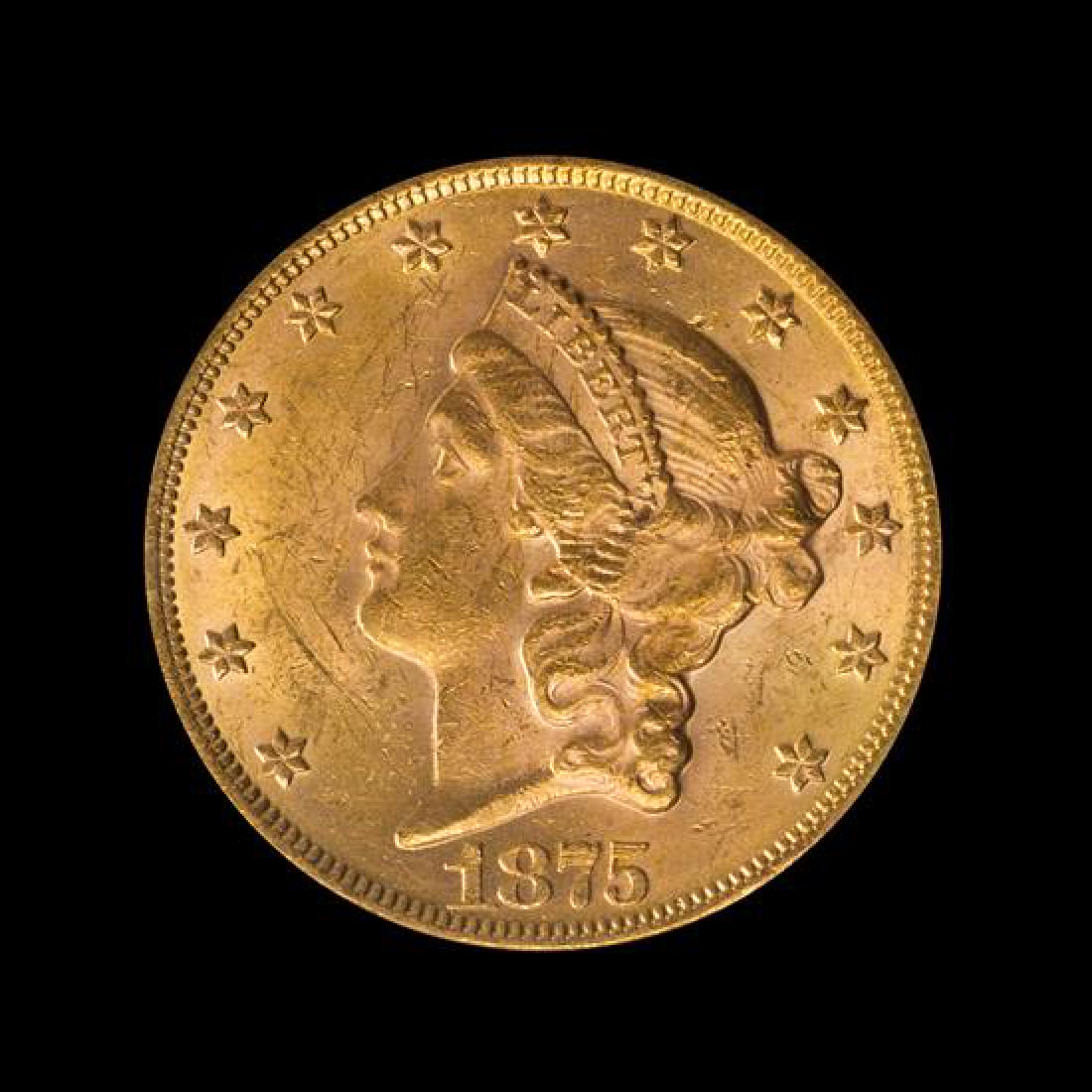 A United States 1875 Liberty Head $20 Gold Coin (1 of 3)