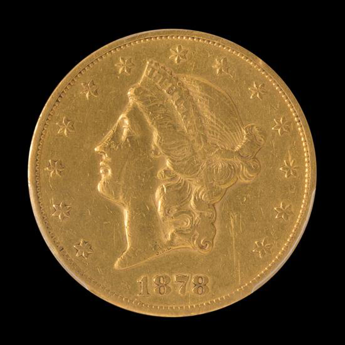 A United States 1878-CC Liberty Head $20 Gold Coin (1 of 3)