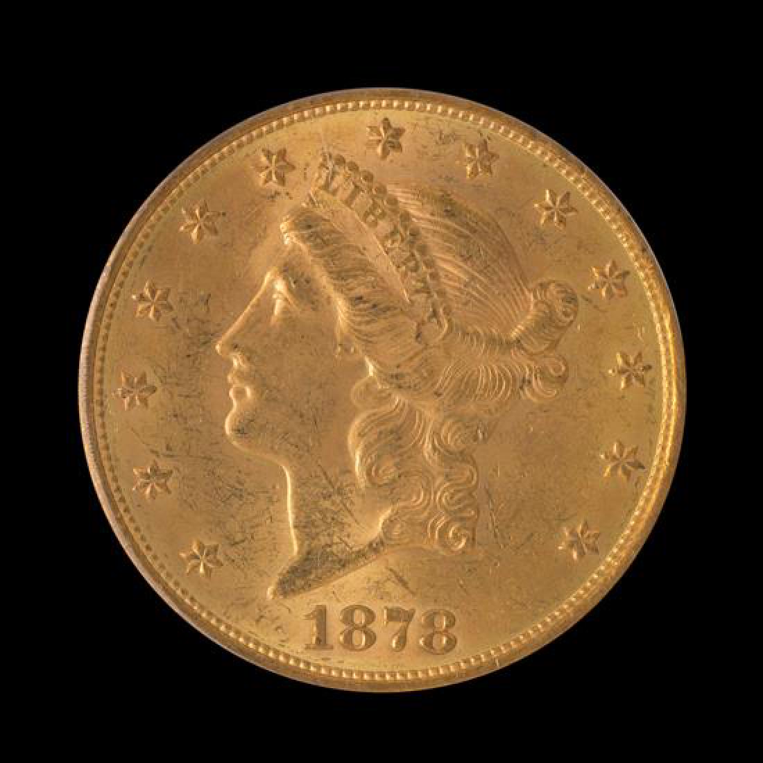 A United States 1878-S Liberty Head $20 Gold Coin (1 of 3)