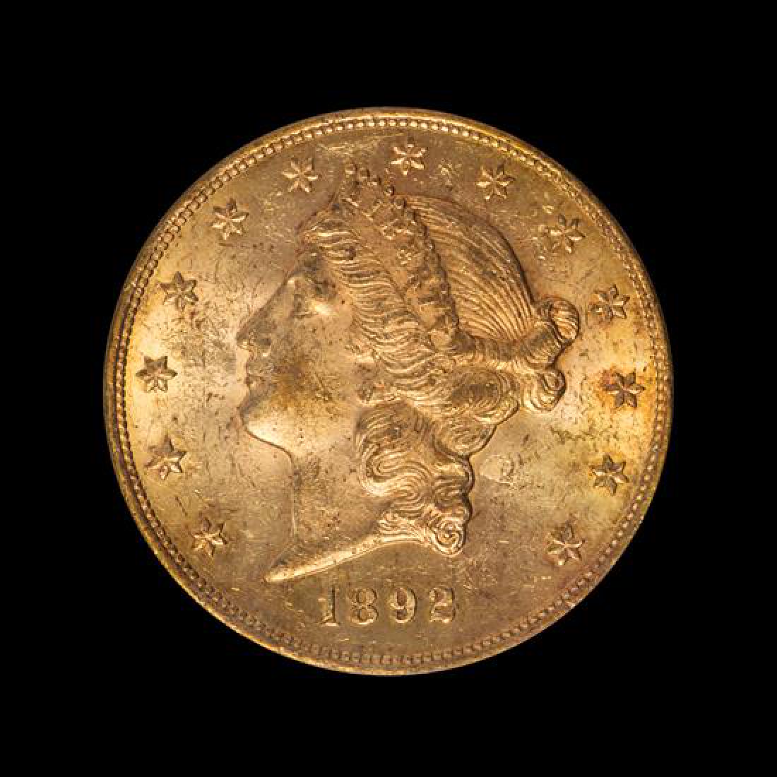 A United States 1892-CC Liberty Head $20 Gold Coin (1 of 3)