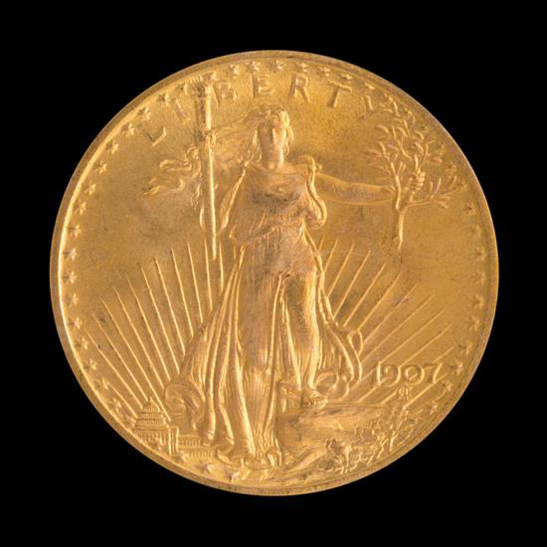 A United States 1907 Saint-Gaudens $20 Gold Coin (1 of 3)
