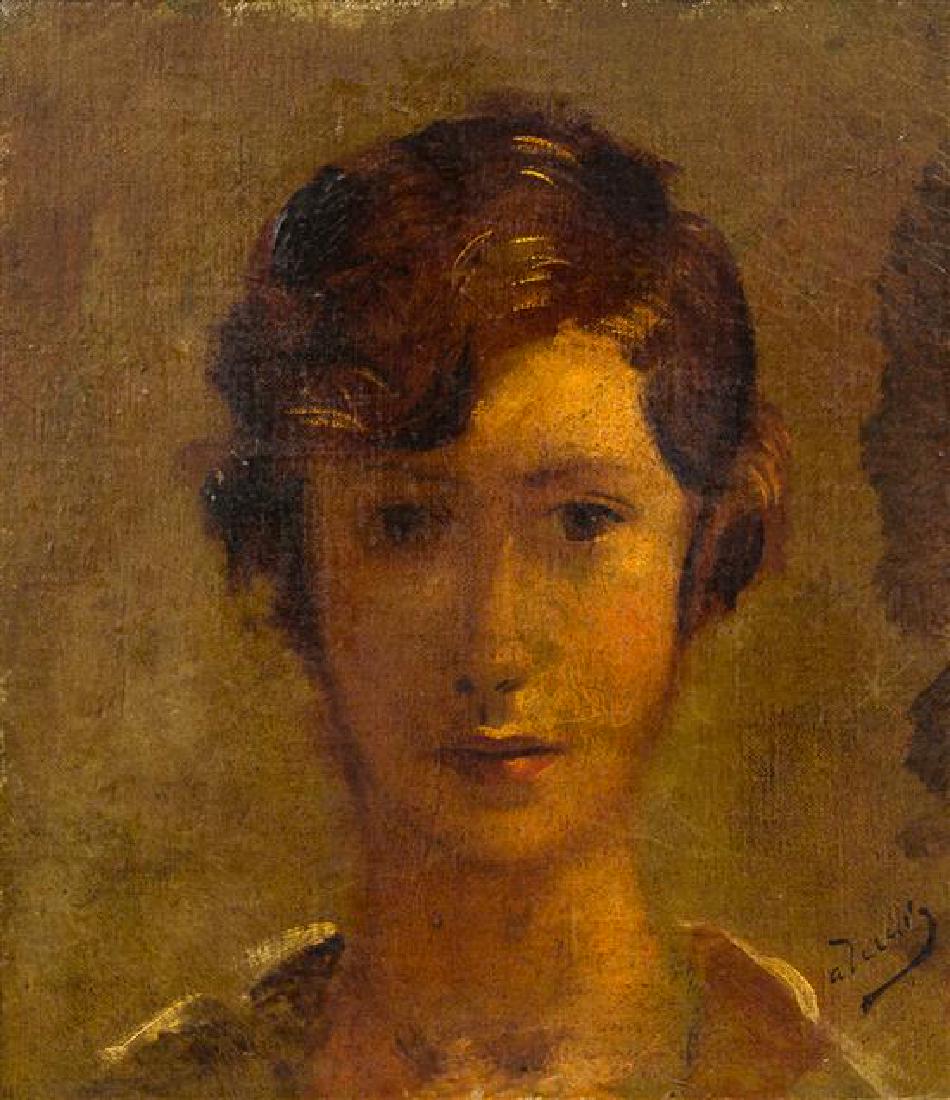 * André Derain, (French, 1880-1954), Tete de jeune: * André Derain (French, 1880-1954) Tete de jeune fille oil on canvas signed A. Derain (lower right) 14 1/2 x 9 inches. Estimate $8,000-12,000 Property from The Estate of Elvire and Lucien Levy, Longb