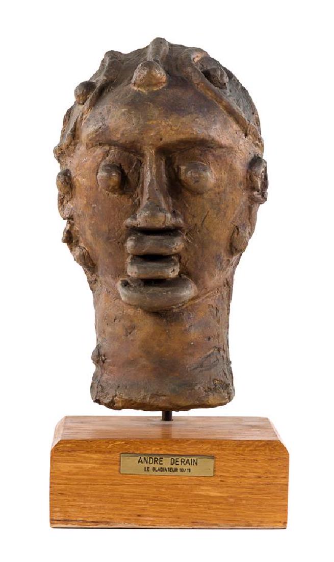 * André Derain, (French, 1880-1954), Le gladiateur, c.: * André Derain (French, 1880-1954) Le gladiateur, c. 1952 bronze edition 10/11, inscribed Andre Derain Height: 12 inches. Estimate $8,000-12,000 Property from The Estate of Elvire and Lucien Levy, Sa