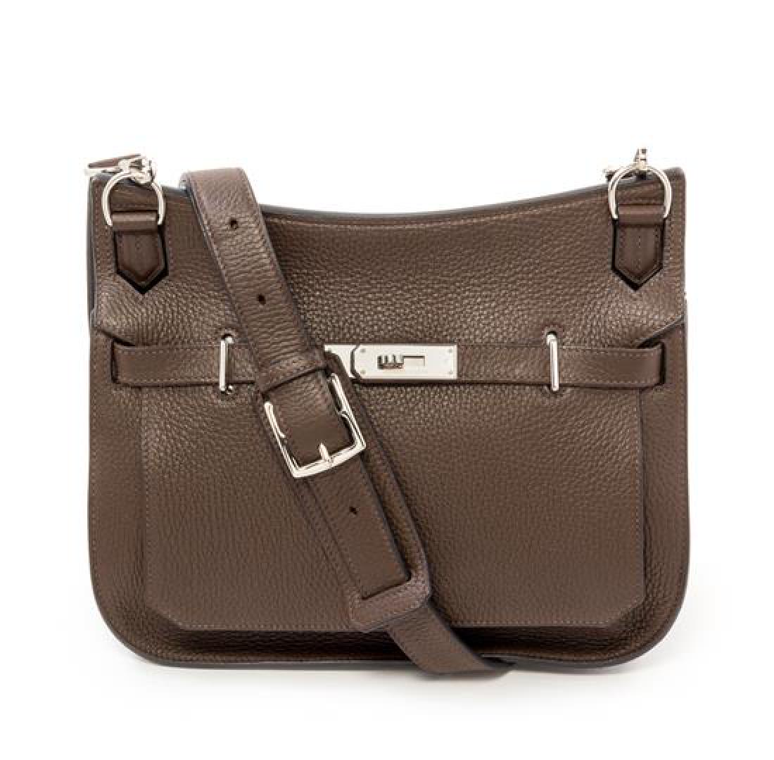An Hermès Chocolate Taurillon Clemence Jypsiere 28cm (1 of 4)