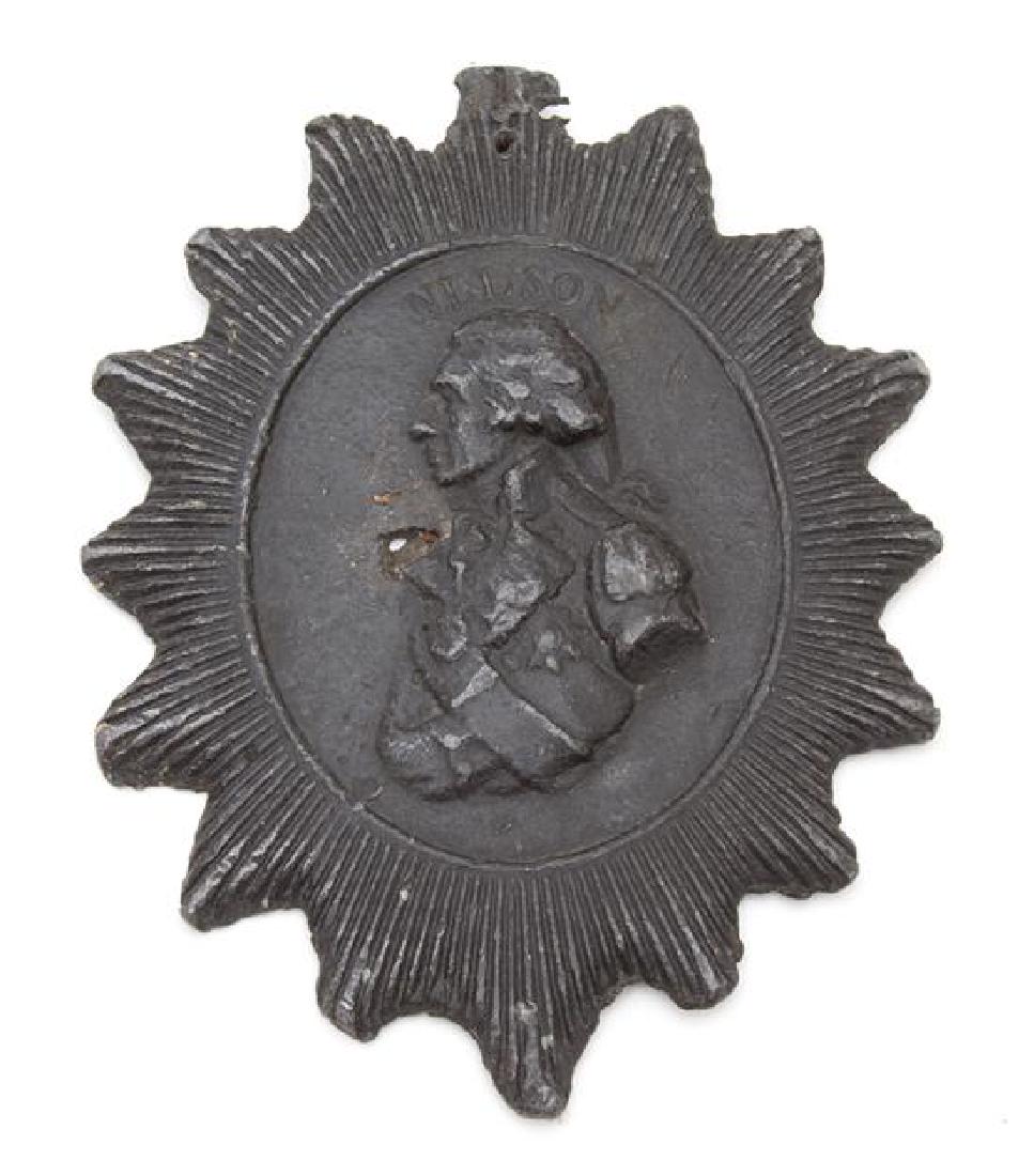 An English Cast Metal Medallion Depicting Admiral Lord: An English Cast Metal Medallion Depicting Admiral Lord Nelson 19th century Height 4 inches. Estimate $80-120 Chip and hole to center, tear to hanging hole at top, surface scratches throughout.