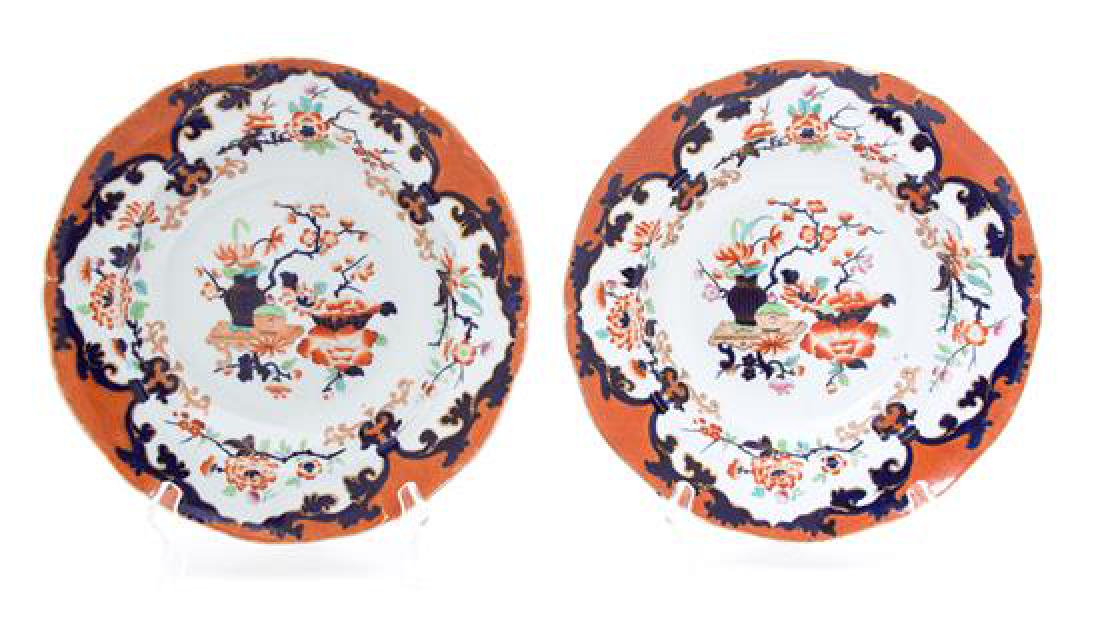 Four English Ironstone Imari Palette Bowls Diameter 10: Four English Ironstone Imari Palette Bowls 19th century Diameter 10 1/4 inches. Estimate $80-120