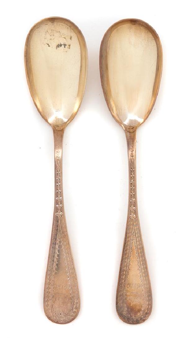 A Pair of American Silver Brite-Cut Serving Spoons, (1 of 1)