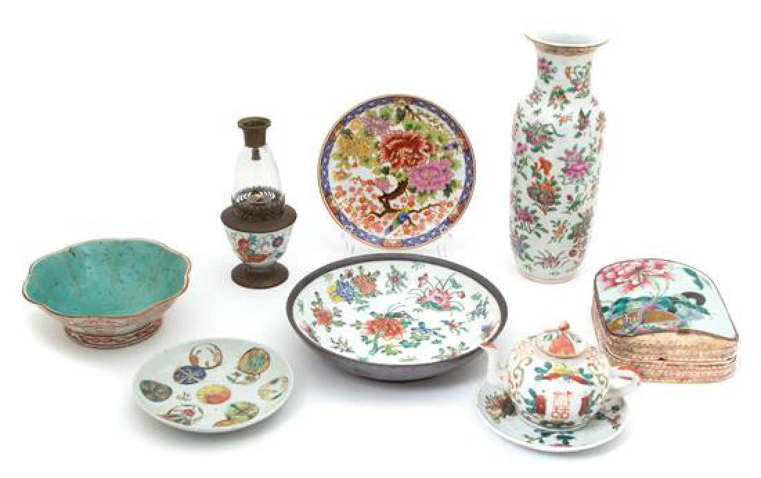 A Group of Chinese Famille Rose Porcelain Articles (1 of 1)