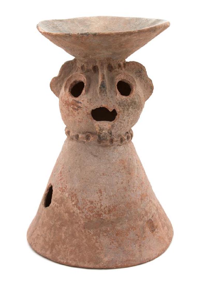 A Pre-Columbian Style Ceramic Effigy-Head Brazier (1 of 1)