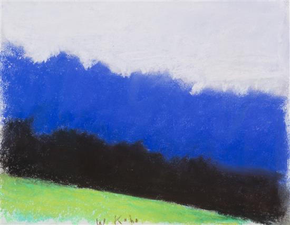 Wolf Kahn, (German/American, b. 1927), Toward a Green: Wolf Kahn (German/American, b. 1927) Toward a Green Horizon, 2006 pastel on paper signed W. Kahn (lower middle), stamped on frame's verso 11 x 13 inches. Estimate $2,000-4,000 Purchased by current