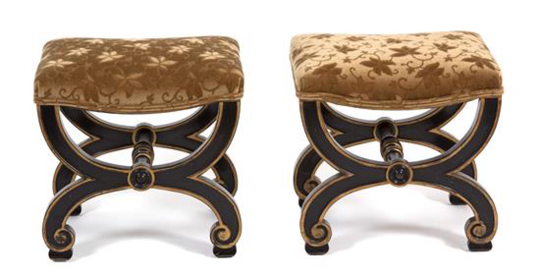 A Pair of Regency Style X-Form Tabourets Height 18 (1 of 1)