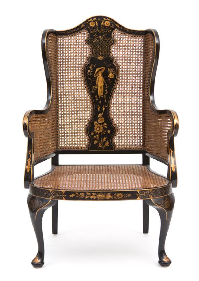A Regency Style Black and Gilt Chinoiserie Decorated (1 of 1)