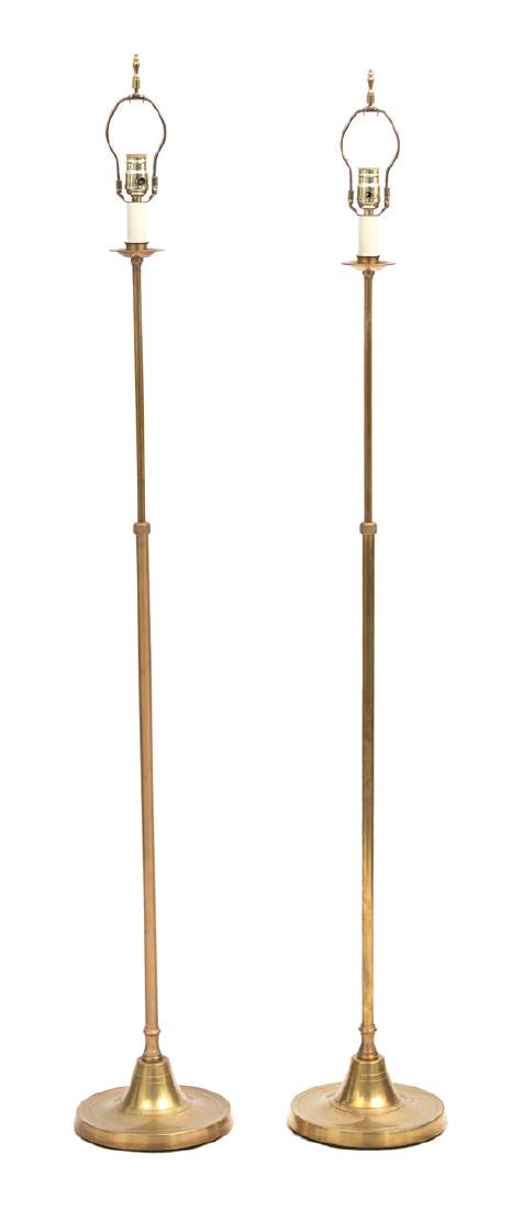 A Pair of Brass Floor Lamps Height 62 inches. (1 of 1)