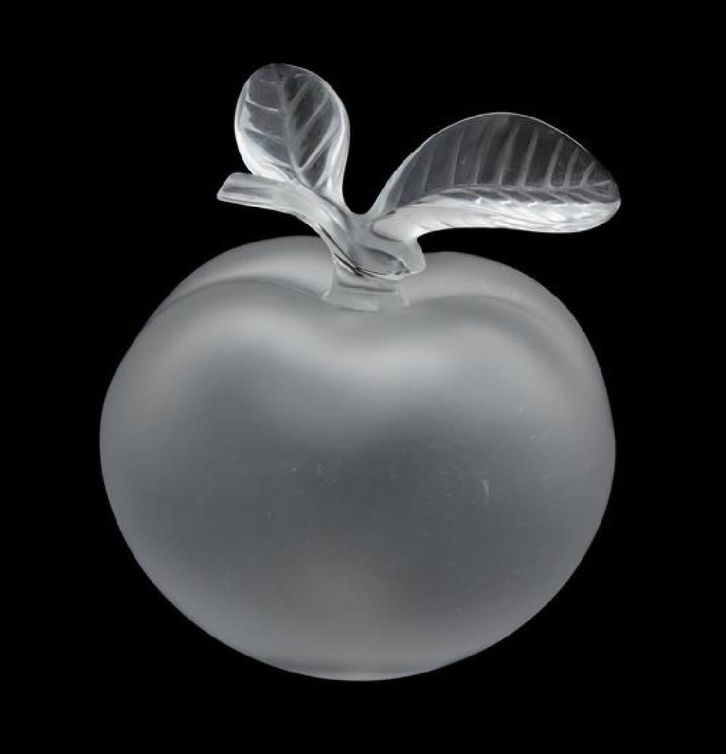 A Lalique Crystal Apple-Form Paperweight Height 7 (1 of 1)