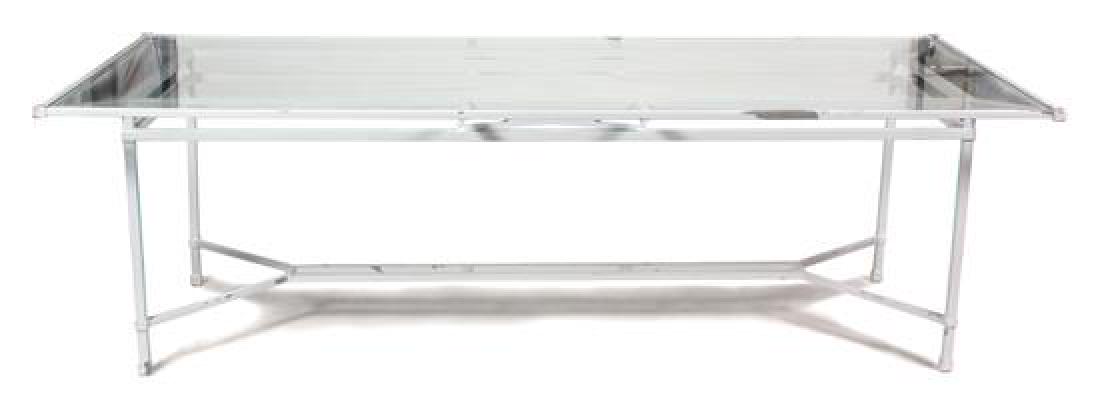 Two Contemporary Painted Metal Patio Tables Height 29 x (1 of 1)