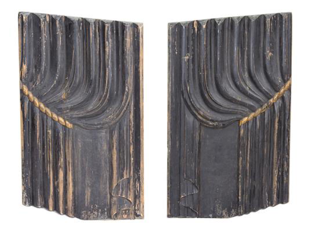 A Pair of English Painted and Parcel Gilt Ebonized (1 of 1)