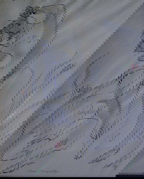 EMLEN ETTING (American 1905-1993) DANSE CHAMPETR: EMLEN ETTING (American 1905-1993) DANSE CHAMPETRE" signed and inscribed, ink, wash and watercolor 9 x 7 1/4 in. and a companion by the same hand (2)."