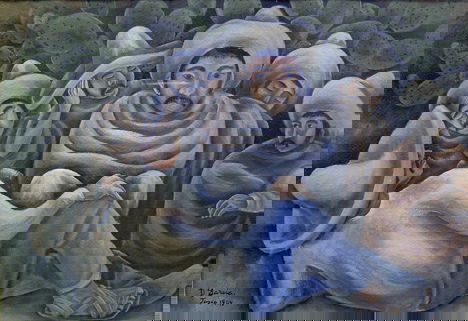 DELFINO GARCIA (Mexican b. 1917) MEXICAN WORKERS: DELFINO GARCIA (Mexican b. 1917) MEXICAN WORKERS SLEEPING BY CACTI signed, inscribed and dated Taxco 1948", watercolor 13 1/2 x 19 1/4 in."