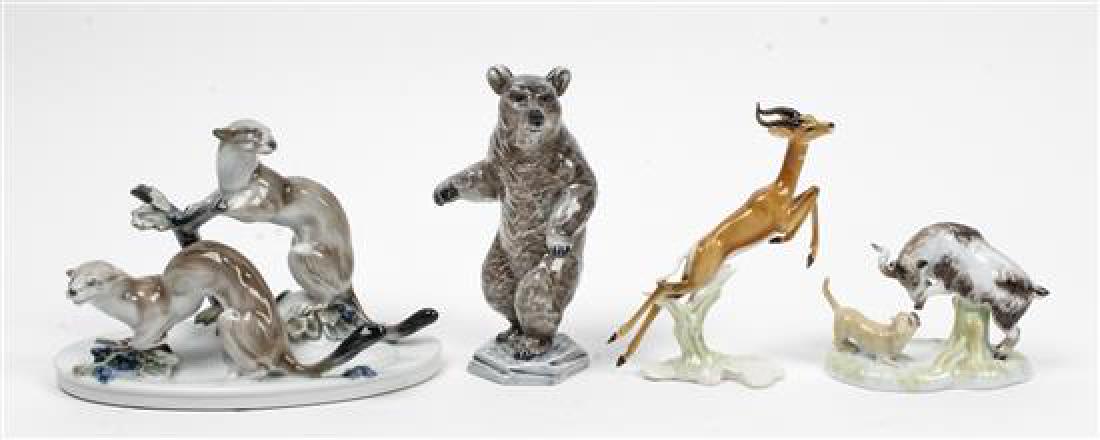 Four German Porcelain Figural Groups and Figures (1 of 1)