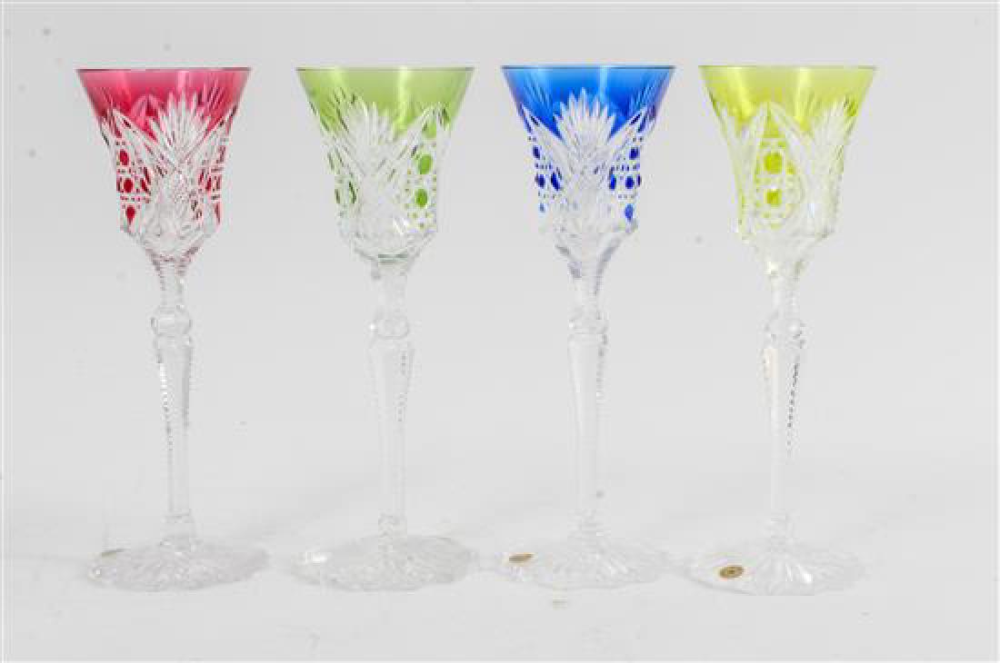A Set of Four Val St. Lambert Cut Glass Stems (1 of 1)