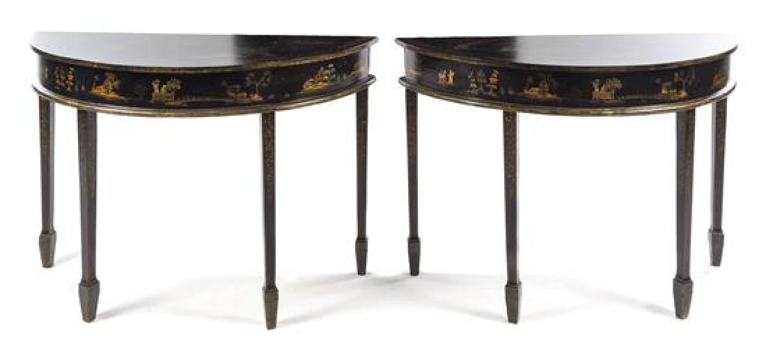 A Pair of Regency Style Painted Console Tables (1 of 1)