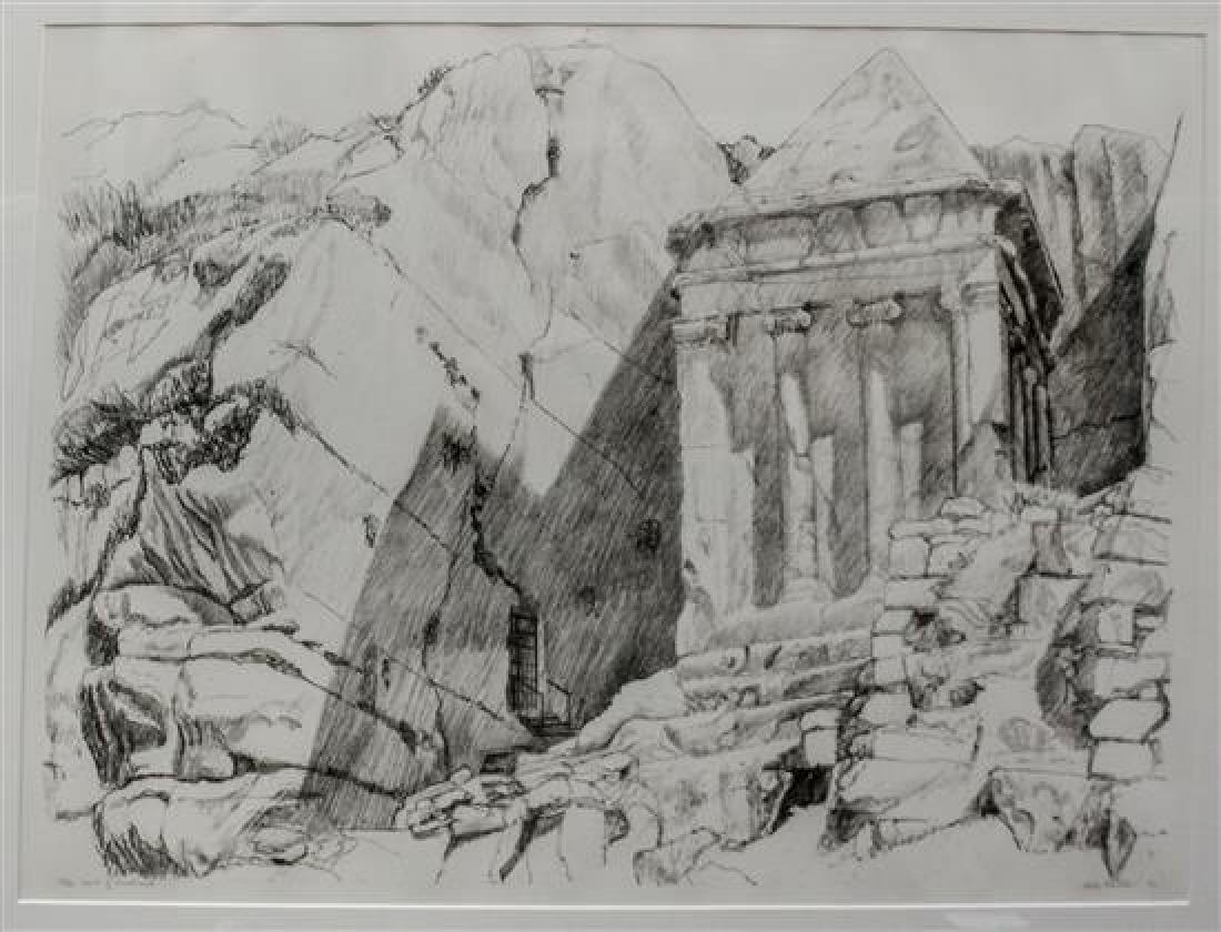 Philip Pearlstein: Philip Pearlstein (American, b. 1924) Tomb of Zacharia, 1986 lithograph edition 27/60 29 x 36 1/2 inches. Estimate $100-200