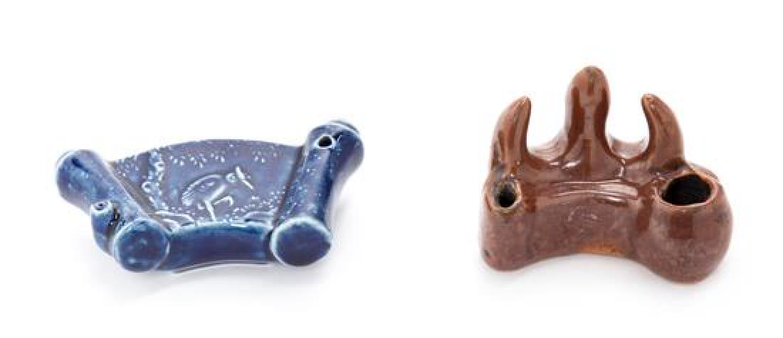 Two Chinese Monochrome Glazed Porcelain Scholar's (1 of 1)