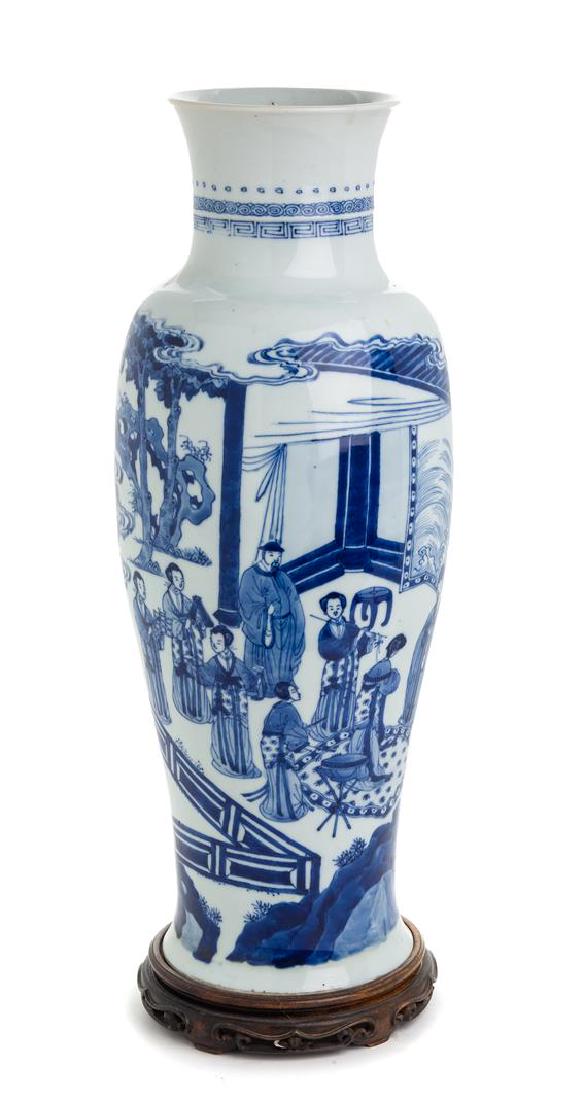 A Chinese Blue and White Porcelain Vase Height 17 3/4 (1 of 1)