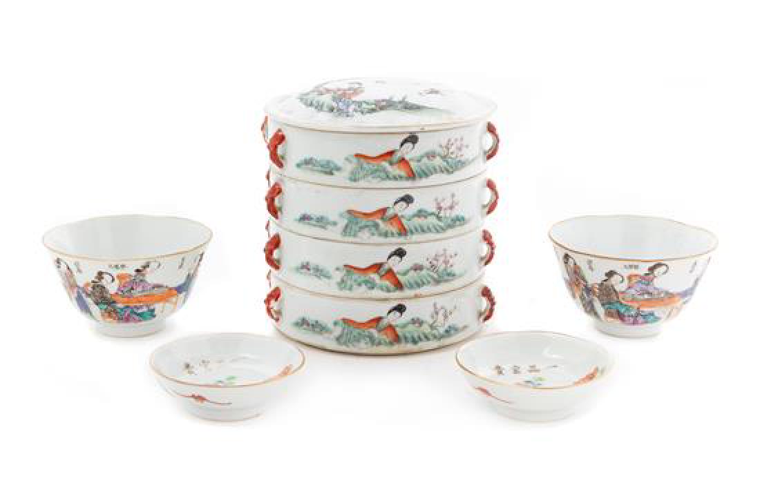 Five Chinese Famille Rose Porcelain Articles Height of (1 of 1)