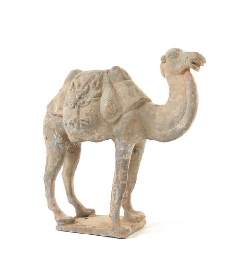 * A Chinese Grey Pottery Figure of a Camel Height 12 (1 of 1)