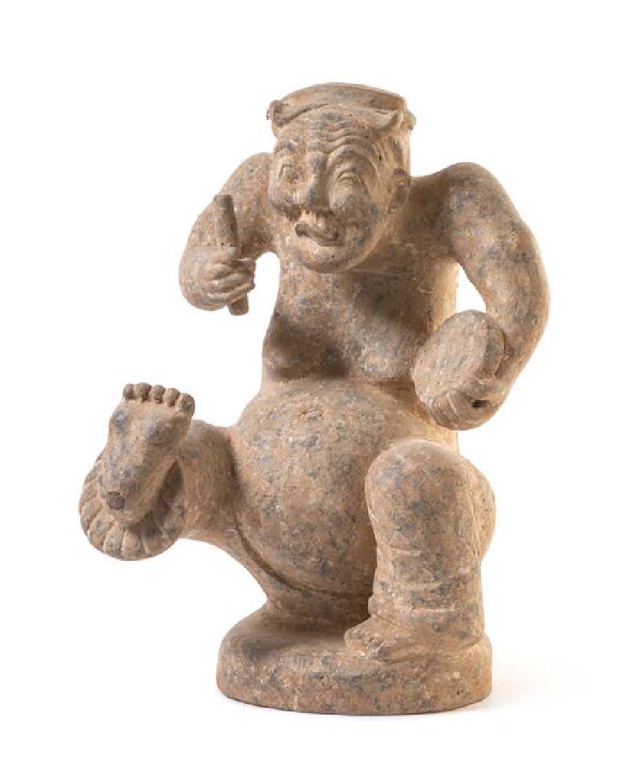 * A Chinese Red Pottery Figure of a Drummer Height 20 (1 of 1)