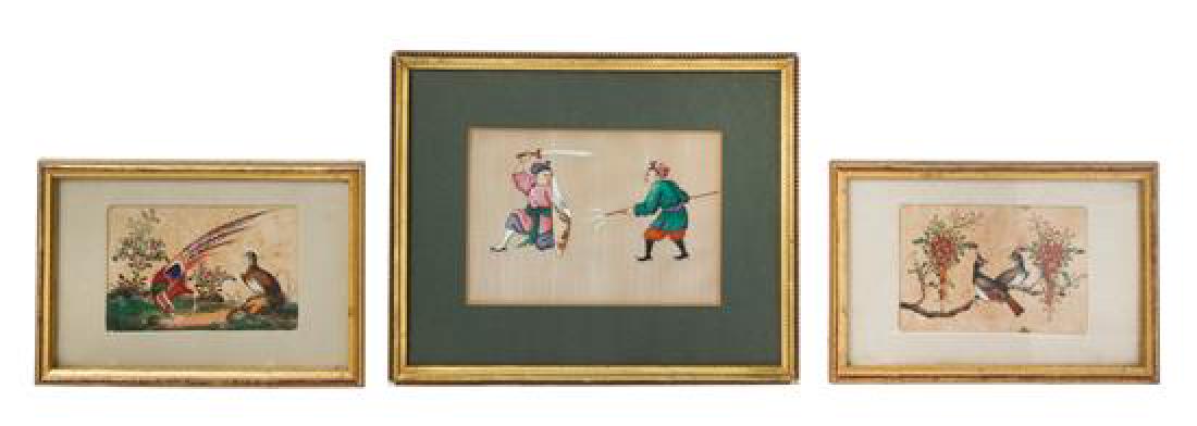 Three Chinese Export Pith Paintings Largest image 5 7/8 (1 of 1)