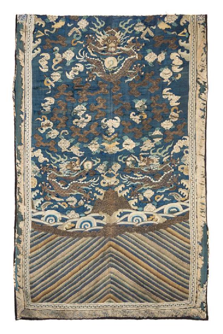 A Chinese Kesi Silk 'Dragon' Panel 50 x 31 inches. (1 of 1)