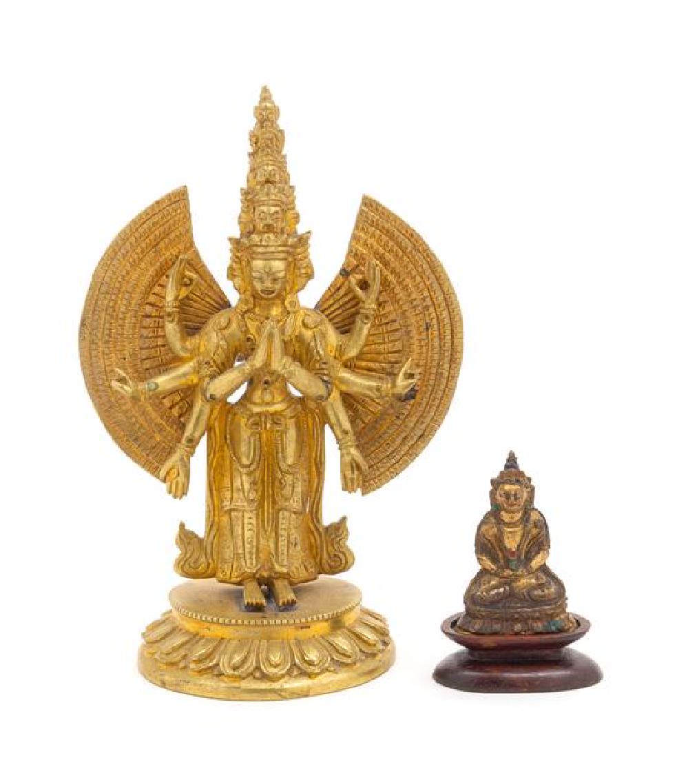 Two Sino-Tibetan Gilt Bronze Figures of Bodhisattvas (1 of 1)