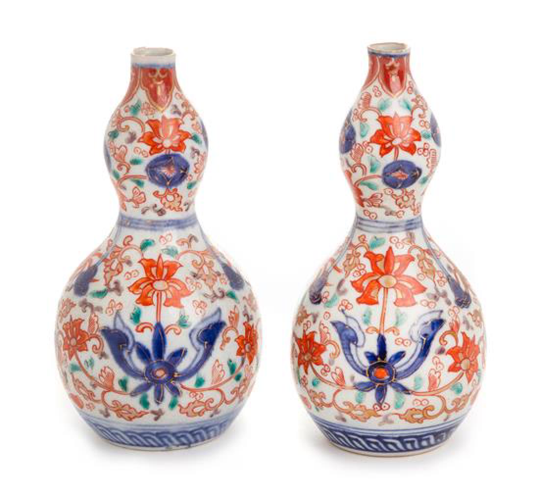 A Pair of Japanese Imari Porcelain Sake Bottles Height (1 of 1)
