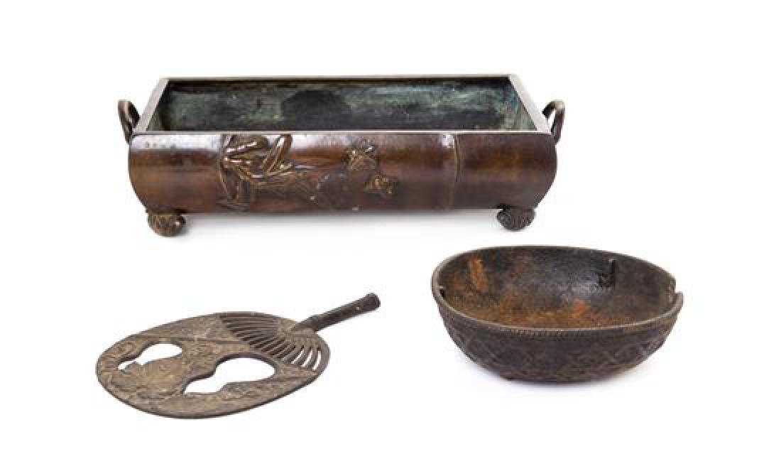 * Two Japanese Bronze Articles 12 1/2 x 3 1/4 x 8 (1 of 2)