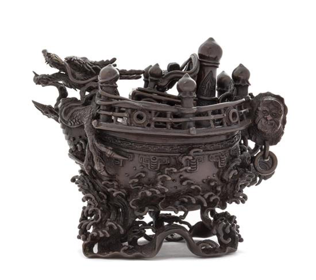 A Japanese Bronze Figural Form Censer, Koro Height 5 (1 of 1)