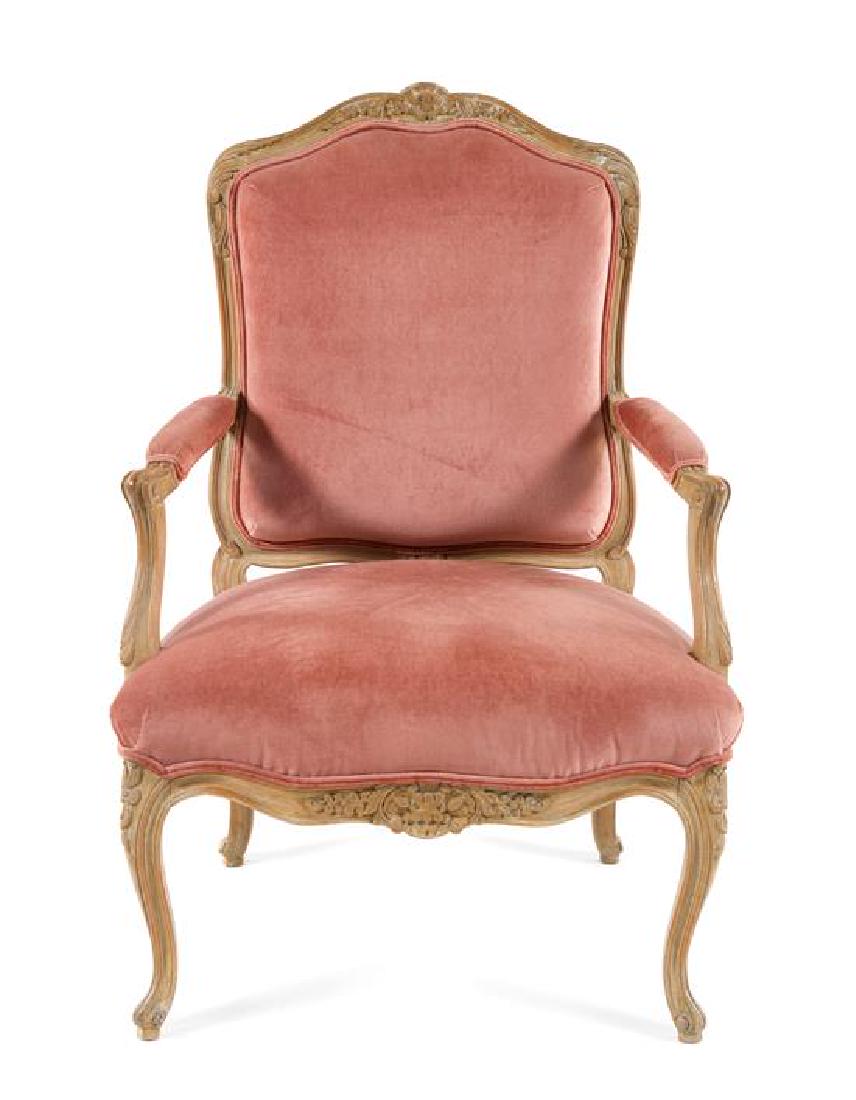 * A Louis XV Style Painted Fauteuil Height 41 inches. (1 of 1)