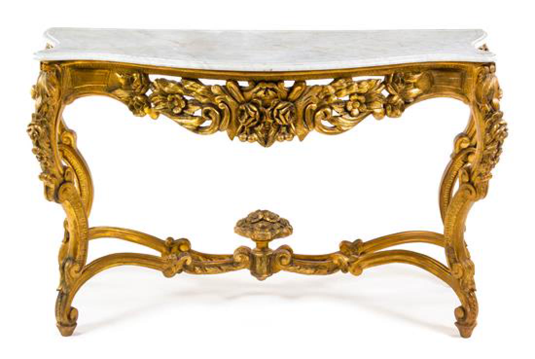 * A Louis XV Style Giltwood Console Table Height 36 1/4 (1 of 1)